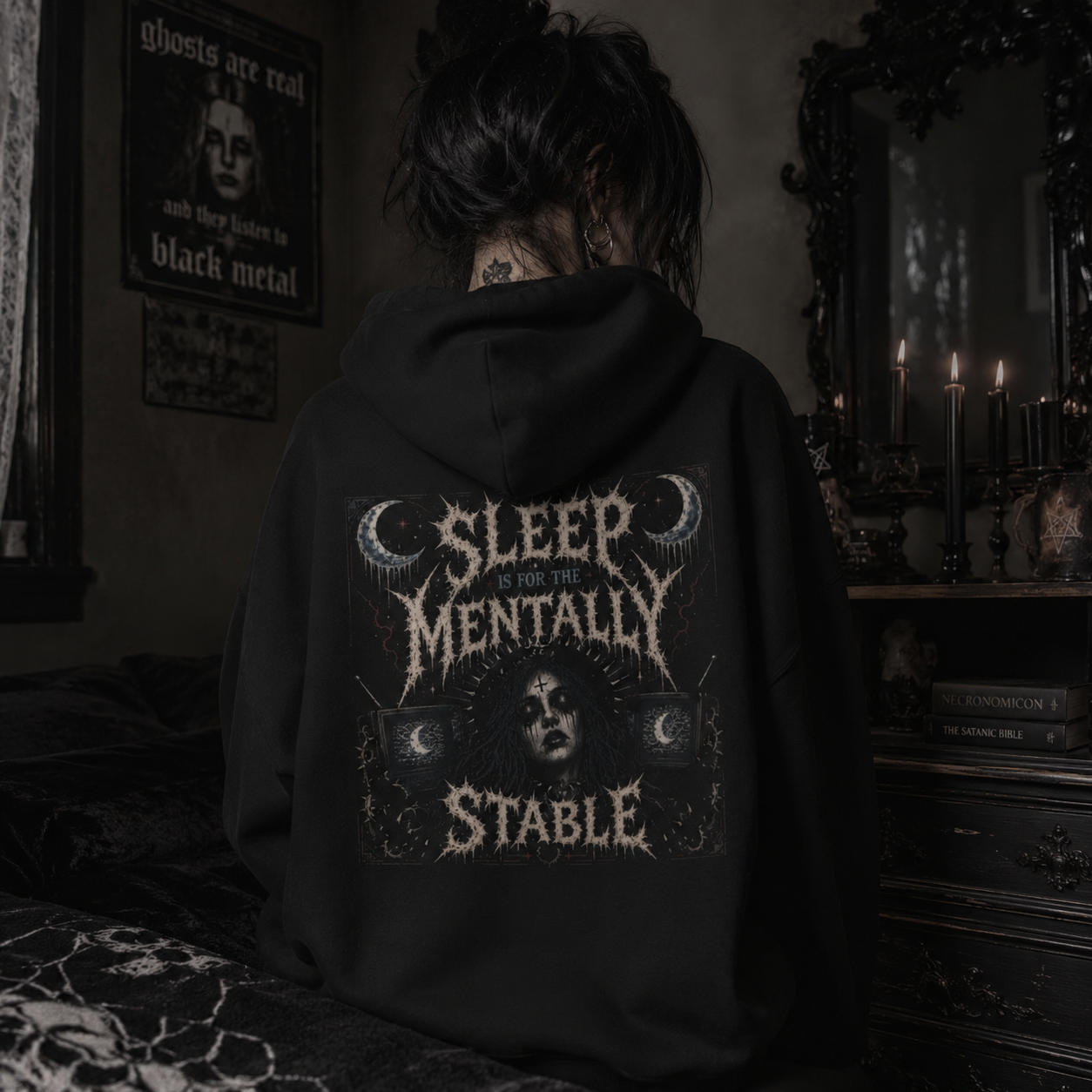 "Sleep Is For The Mentally Stable" Mental Health Graphic Hoodie