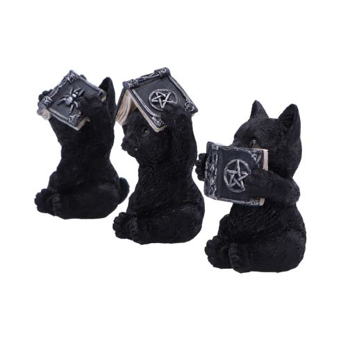 Three Wise Spell Cats 8.5cm