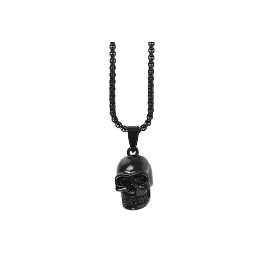 Black Stainless Steel Skull Necklace