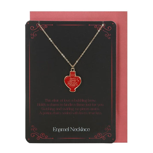 Love Potion Enamel Necklace Card