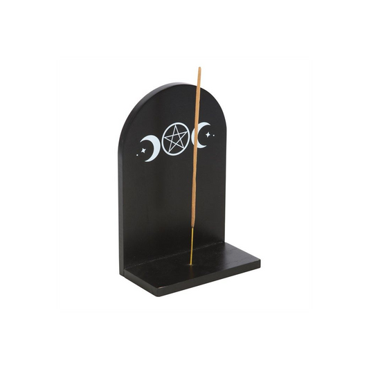 Black Triple Moon Incense Holder Shelf