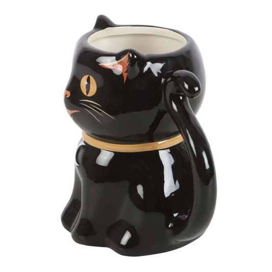 Spooky Black Cat Shaped Mug