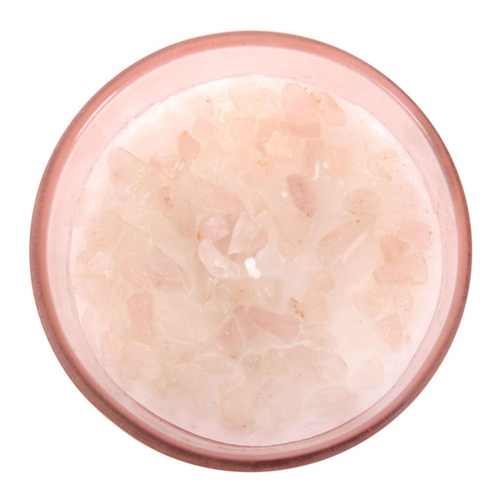 Gratitude Wild Rose Crystal Chip Candle