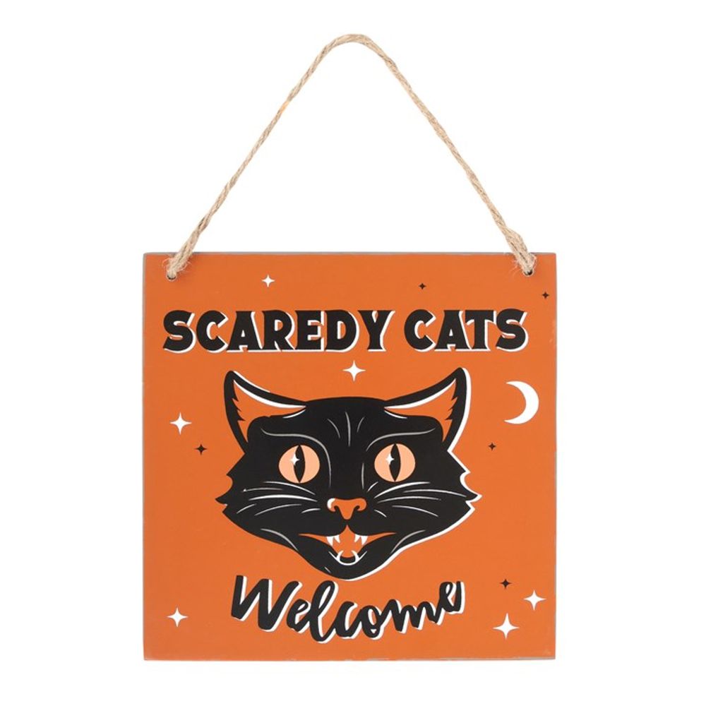 Scaredy Cats Welcome Hanging Sign