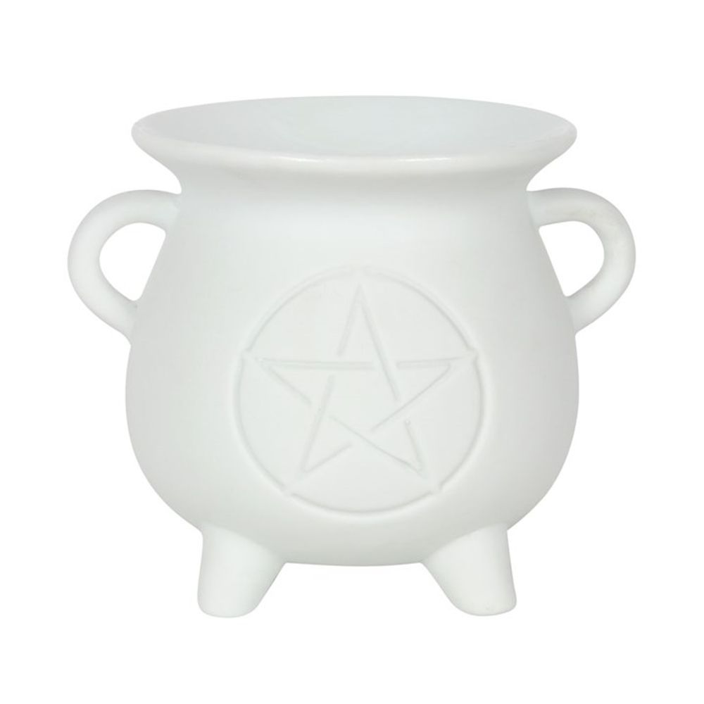 White Pentagram Cauldron Oil Burner