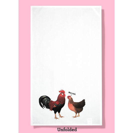 Nice Cock - Chicken and Rooster Dishtowel