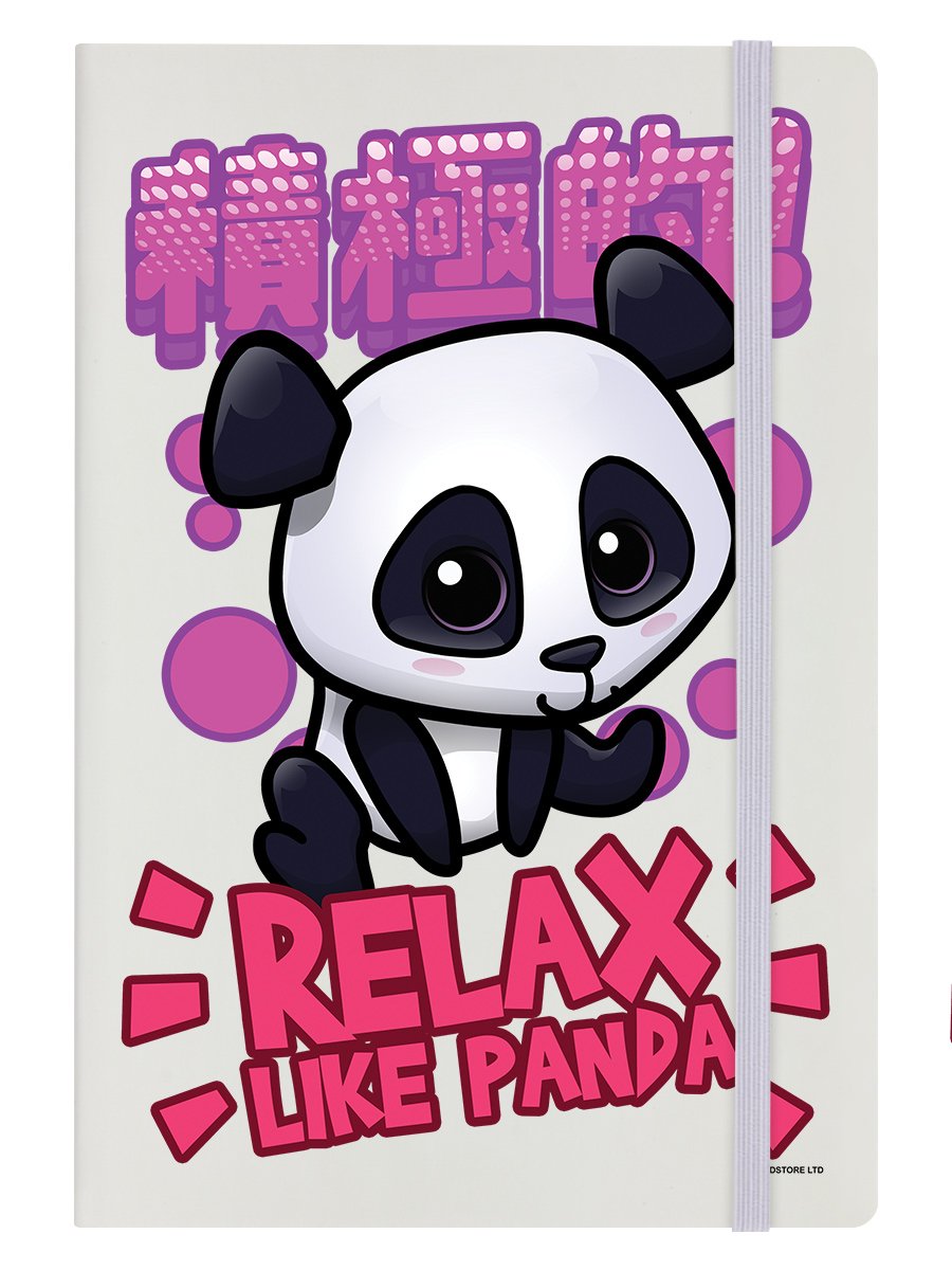 Handa Panda Relax Like Panda A5 Hard Cover Cream Notebook