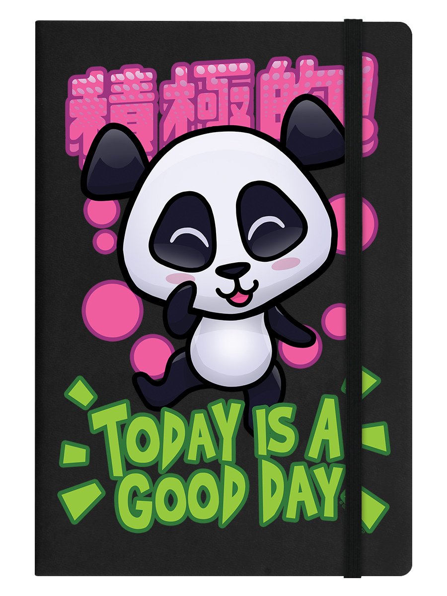 Handa Panda Today Is A Good Day Black A5 Hard Cover Notebook