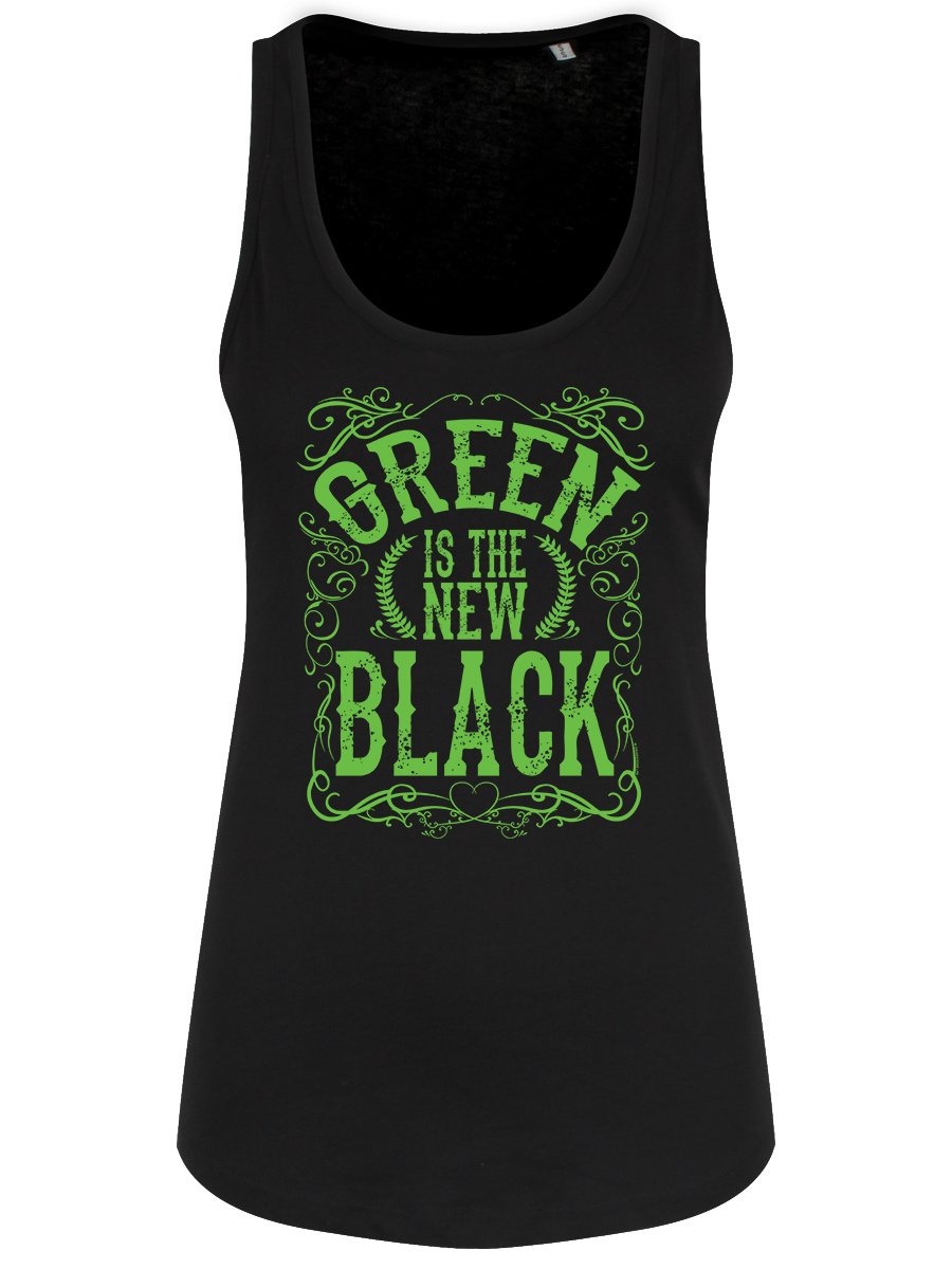 Green Is The New Black Ladies Black Floaty Tank