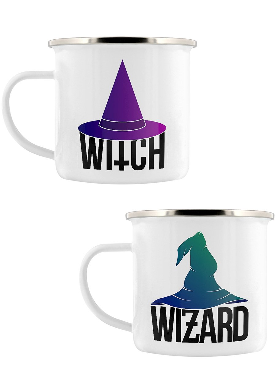 Witch & Wizard Enamel Mug Set