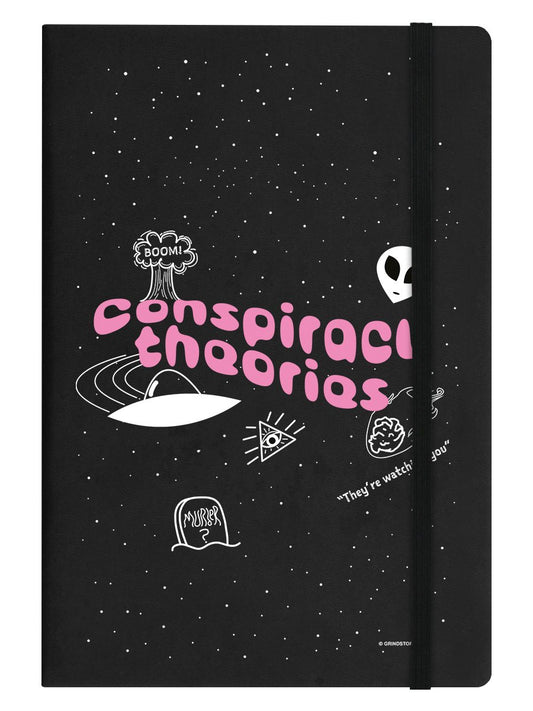 Conspiracy Theories Black A5 Hard Cover Notebook