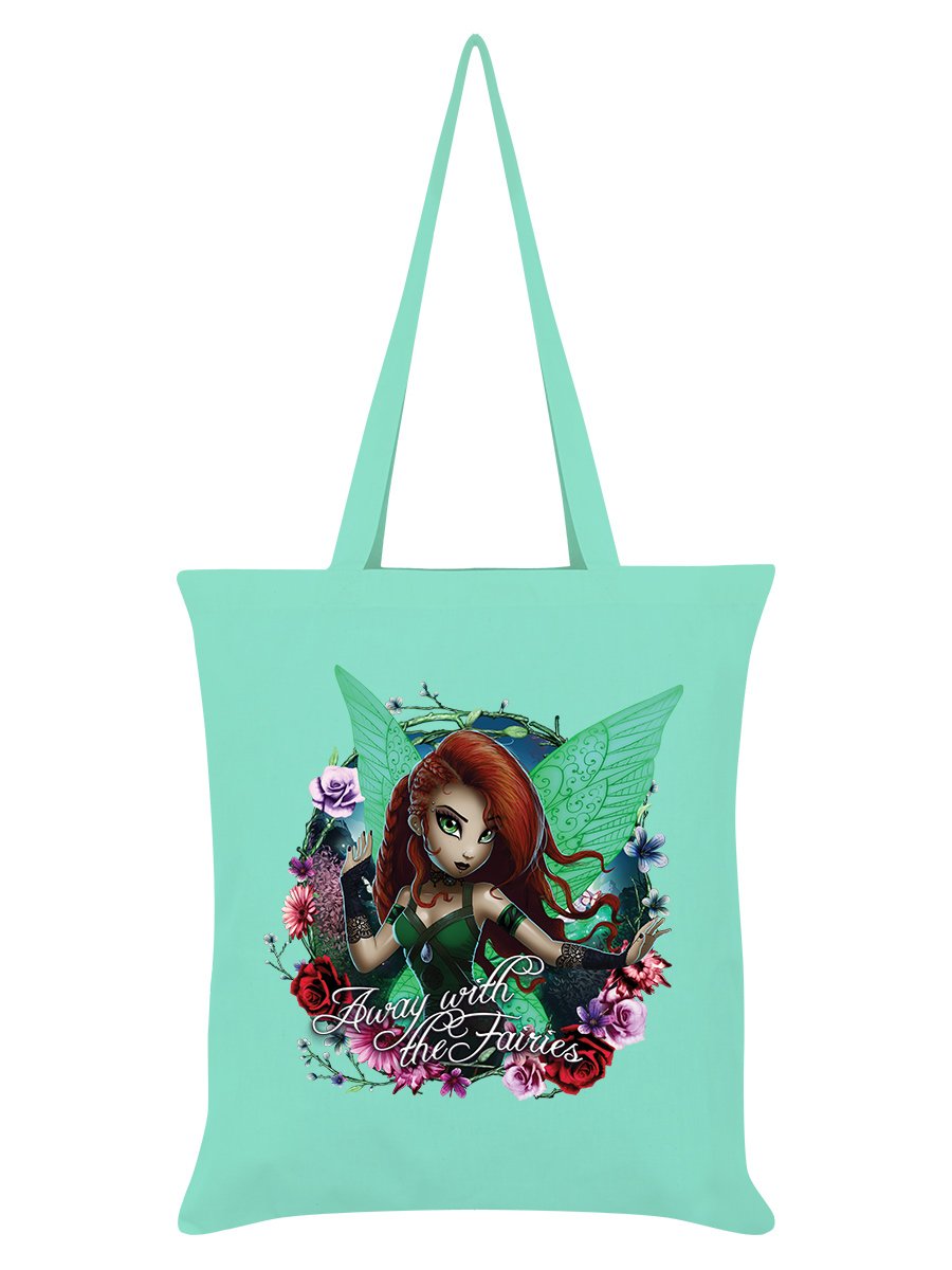 Hexxie Saffron Away With The Fairies Mint Green Tote Bag