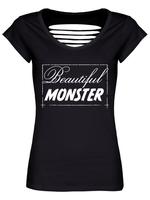 Beautiful Monster Ladies Black Razor Back T-Shirt