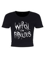 Witch I'm Fabulous Black Crop Top