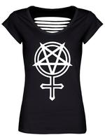 Feminist Goth Ladies Black Razor Back T-Shirt