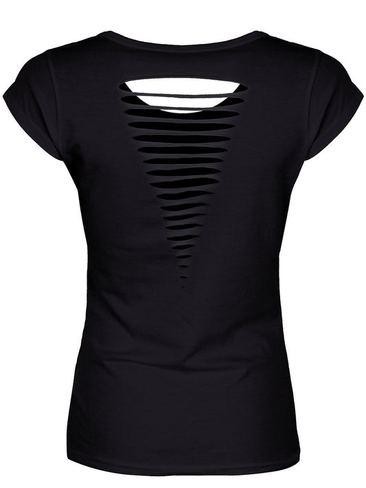 Out Of Time Ladies Black Razor Back T-Shirt