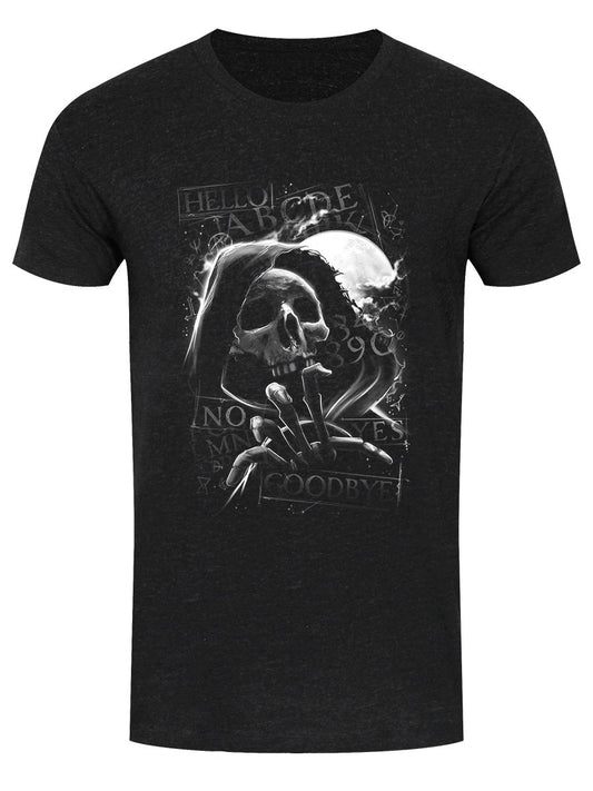 Skull Moon Ouija Men's Heather Black Denim T-Shirt