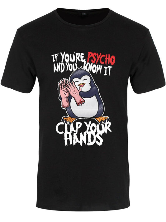 Psycho Penguin Clap Your Hands Men's Premium Black T-Shirt