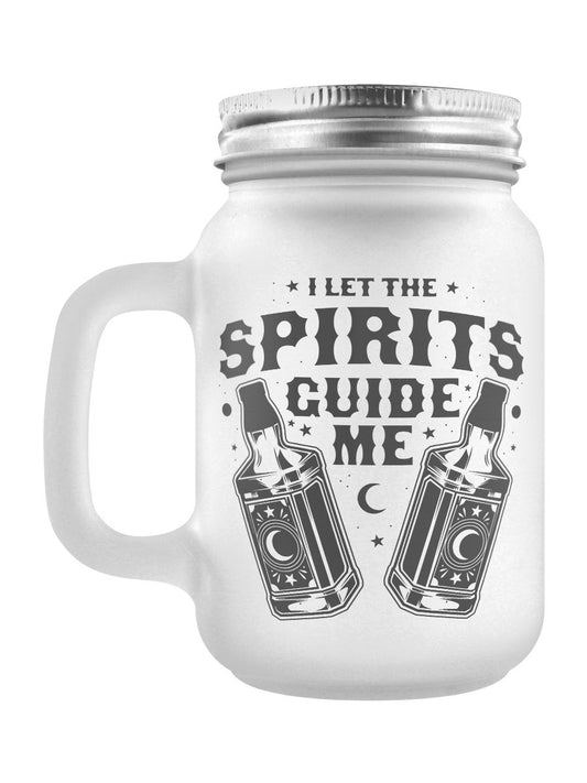 I Let The Spirits Guide Me Frosted Glass Mason Jar