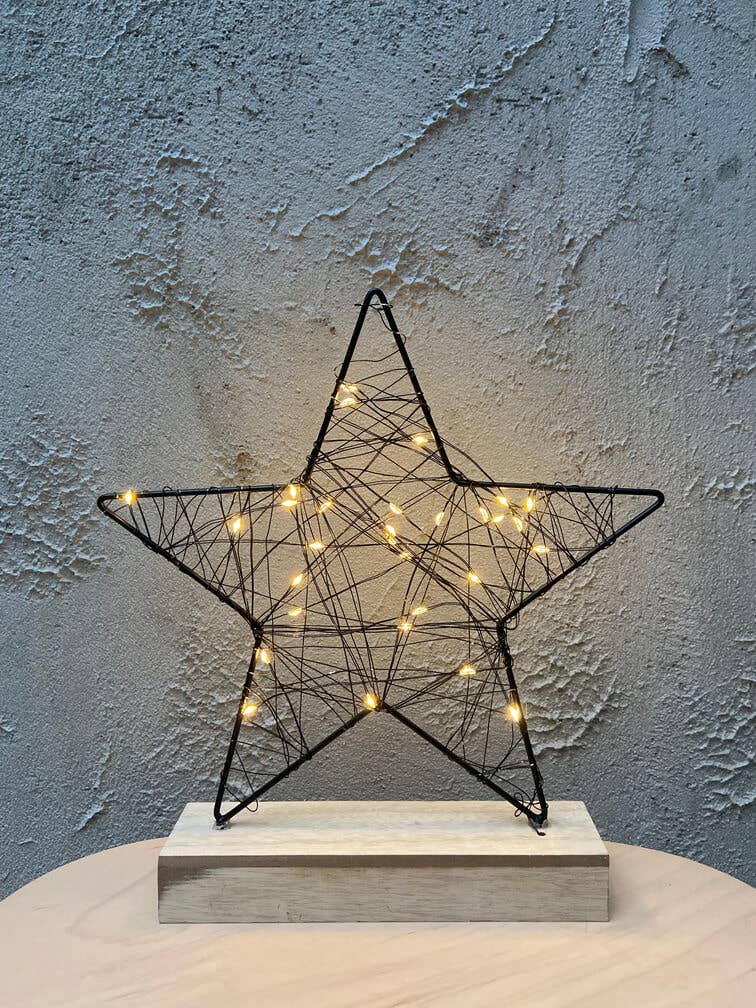 Metal Star Lamp With Led Light