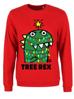 Pop Factory Tree Rex Ladies Red Christmas Jumper