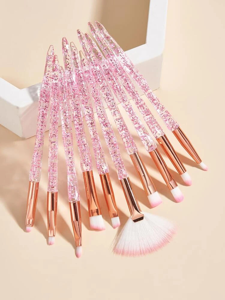 10pcs Eye Brush Set - Pink
