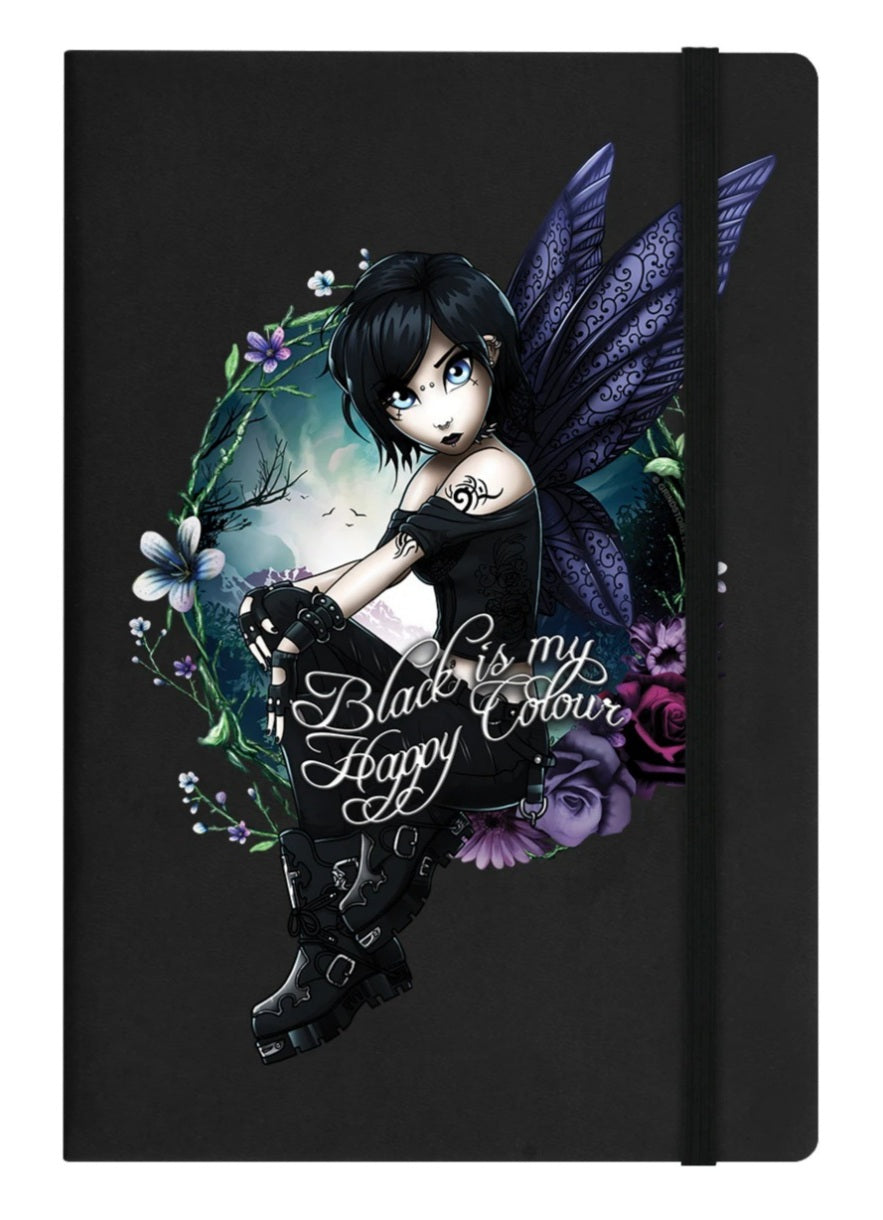 Hexxie Paige Black Is My Happy Colour Black A5 Hard Cover Notebook