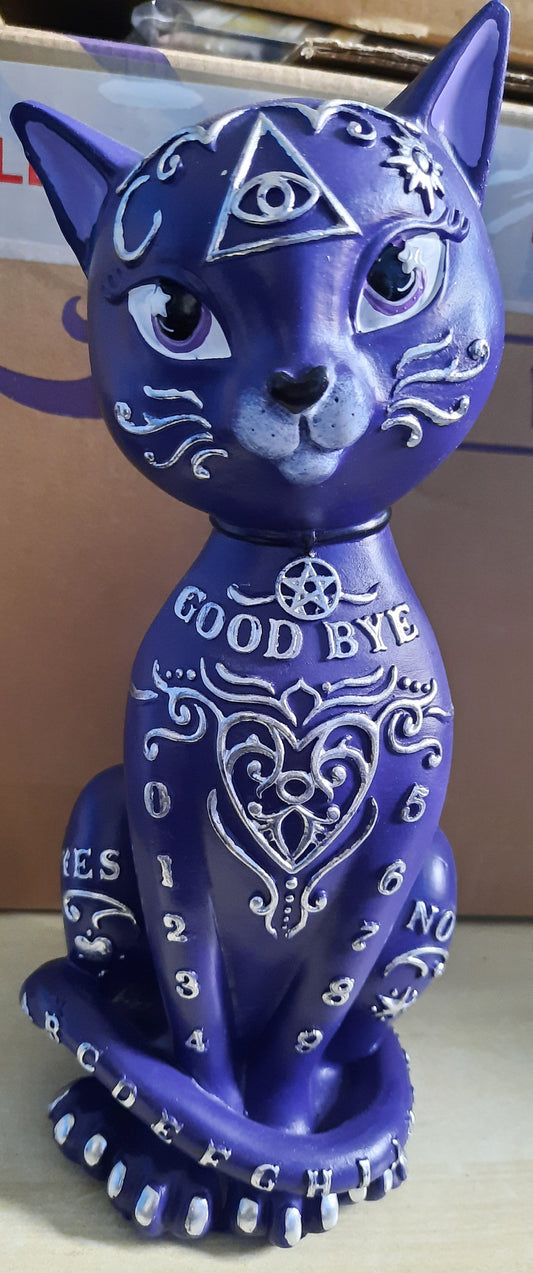 Purple Mystic Kitty 26cm Ouija Cat Figurine