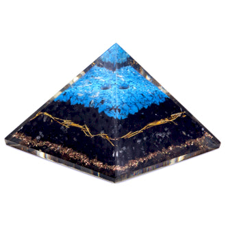 Orgonite Pyramid - Turqoise and Black Tourmaline
