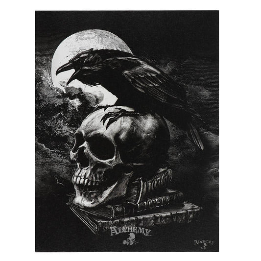19x25cm Poe's Raven Canvas Plaque by Alchemy
