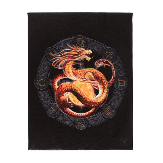 19x25cm Litha Dragon Canvas Plaque by Anne Stokes