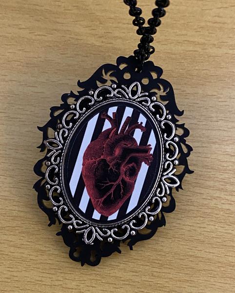 Anatomical Heart Cameo Necklace