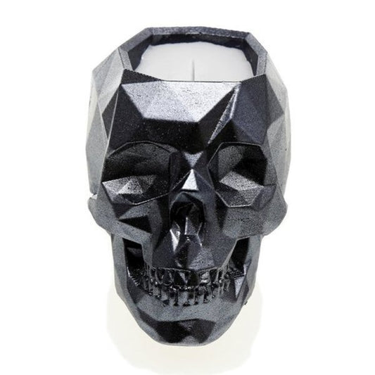 Concrete Skull Candle - Steel