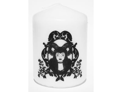 8cm Candle - Gothic Horned Witch with Veil