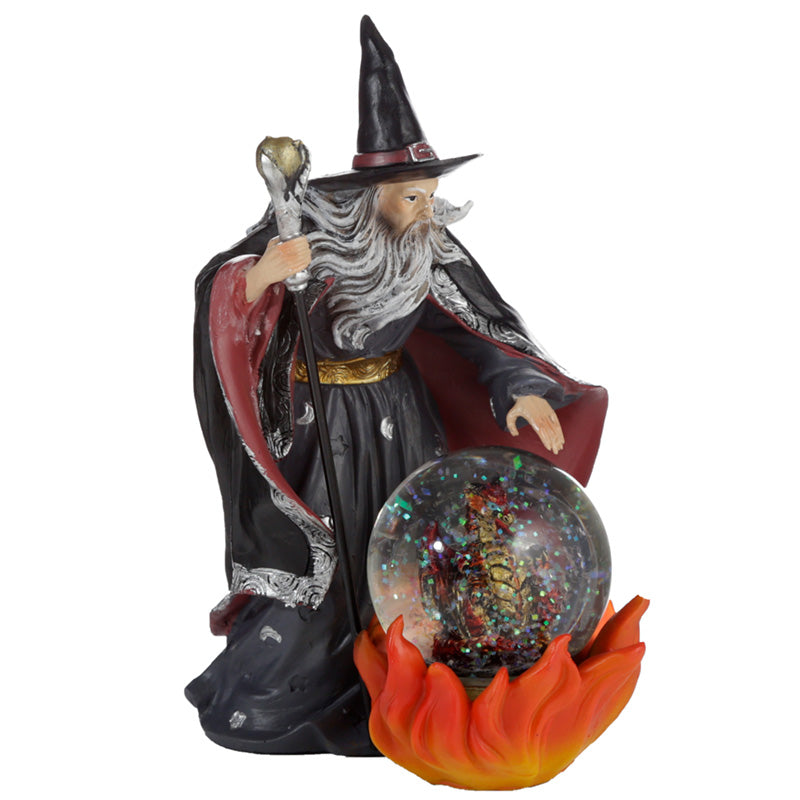 Collectable Spirit of the Sorcerer Wizard - Fire Dragon Snow Globe Waterball