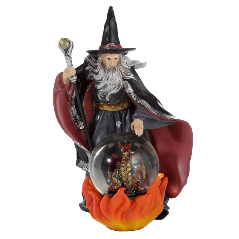 Collectable Spirit of the Sorcerer Wizard - Fire Dragon Snow Globe Waterball
