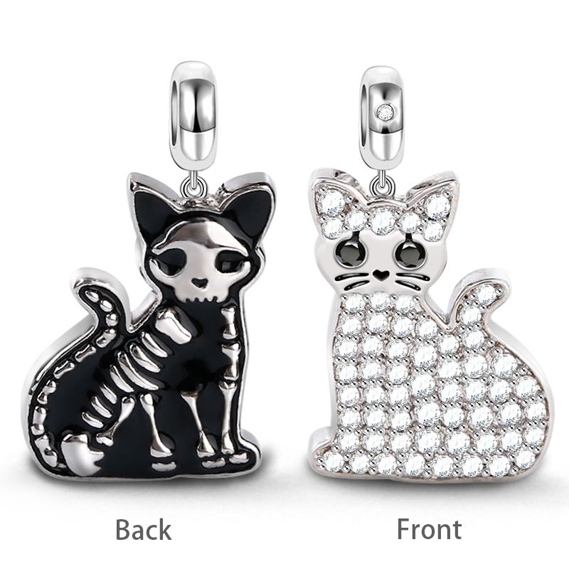 Schrodinger'S Cat Charm 925 Sterling Silver Pendant