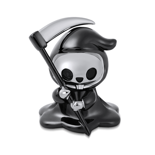 Grim Reaper Charm Bead Sterling Silver Black Plated