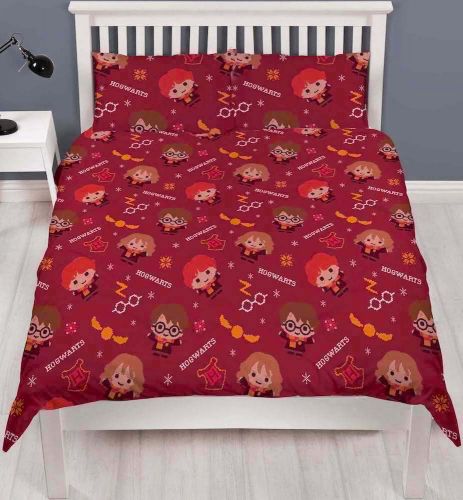 Official Harry Potter Charming Character "Reversible" Double Duvet Cover Bedding Set