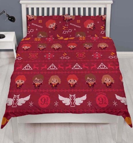 Official Harry Potter Charming Character "Reversible" Double Duvet Cover Bedding Set