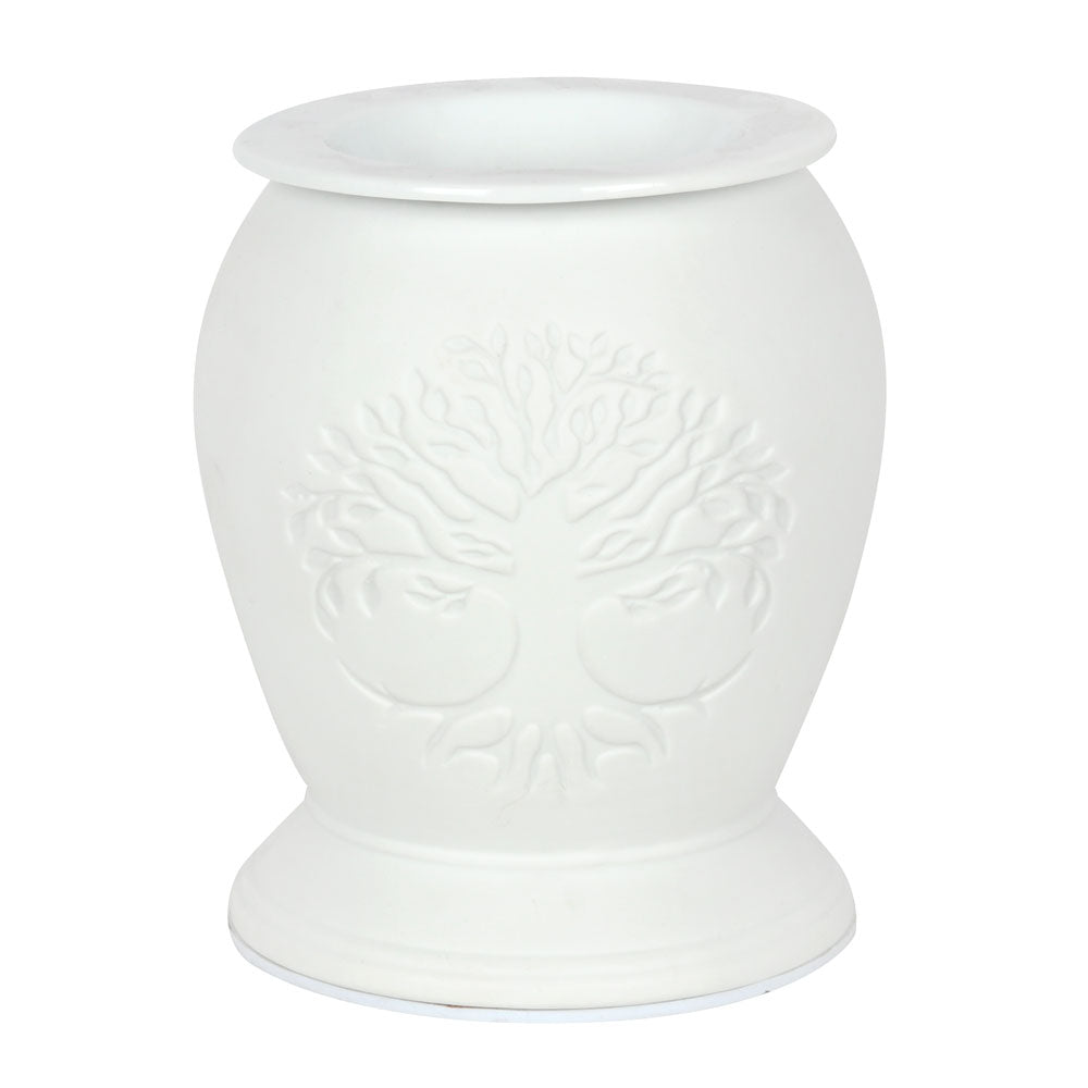 Tree of Life White Ceramic Electric Oil Burner