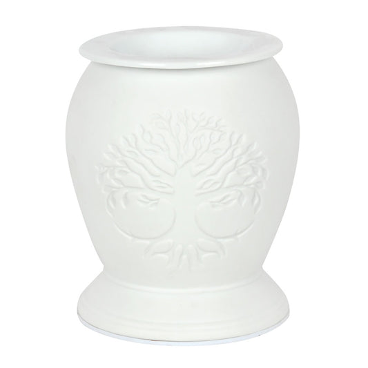 Tree of Life White Ceramic Electric Oil Burner