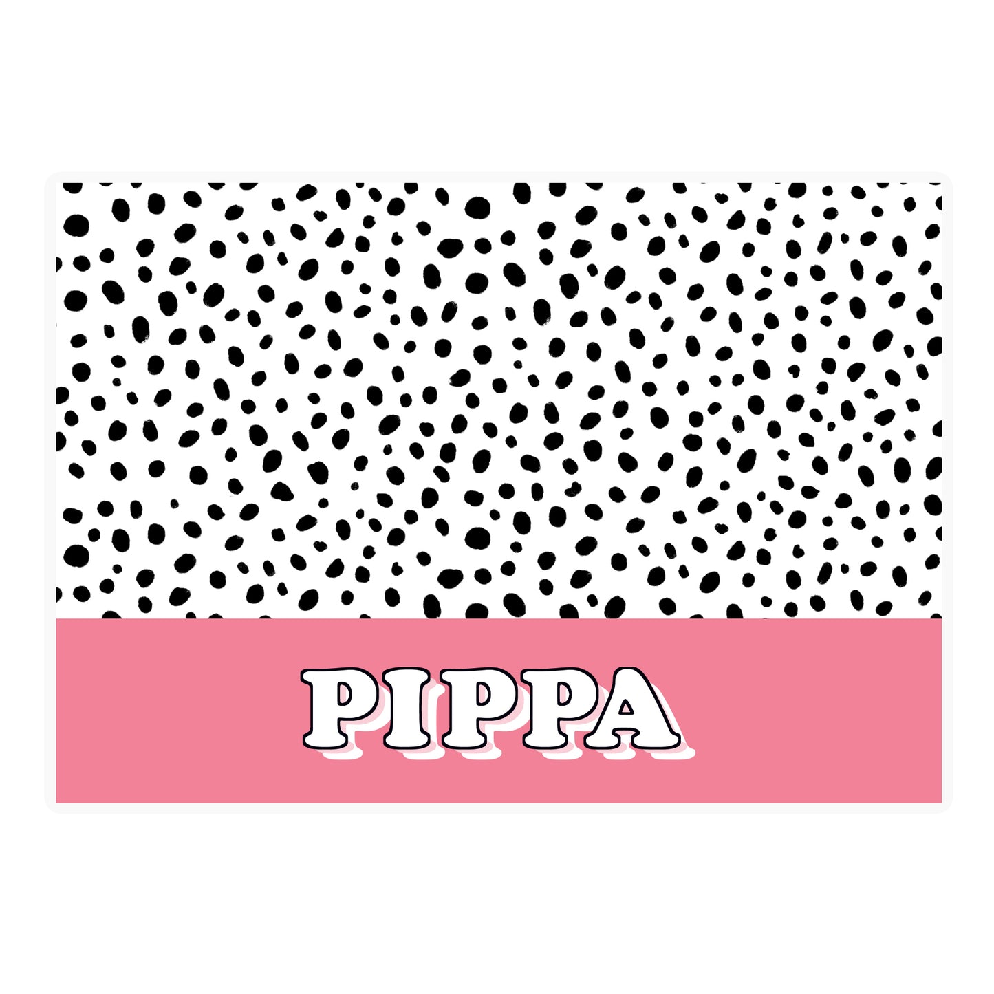 Personalised Pink Spots Dog Placemat