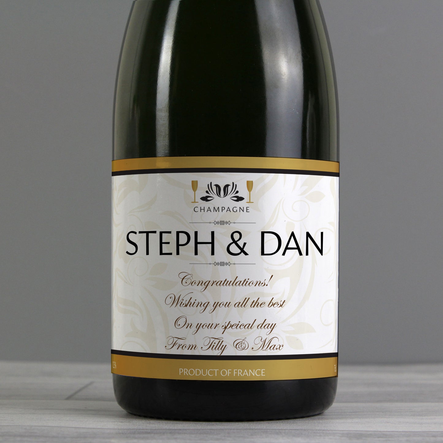 Personalised Damask Champagne