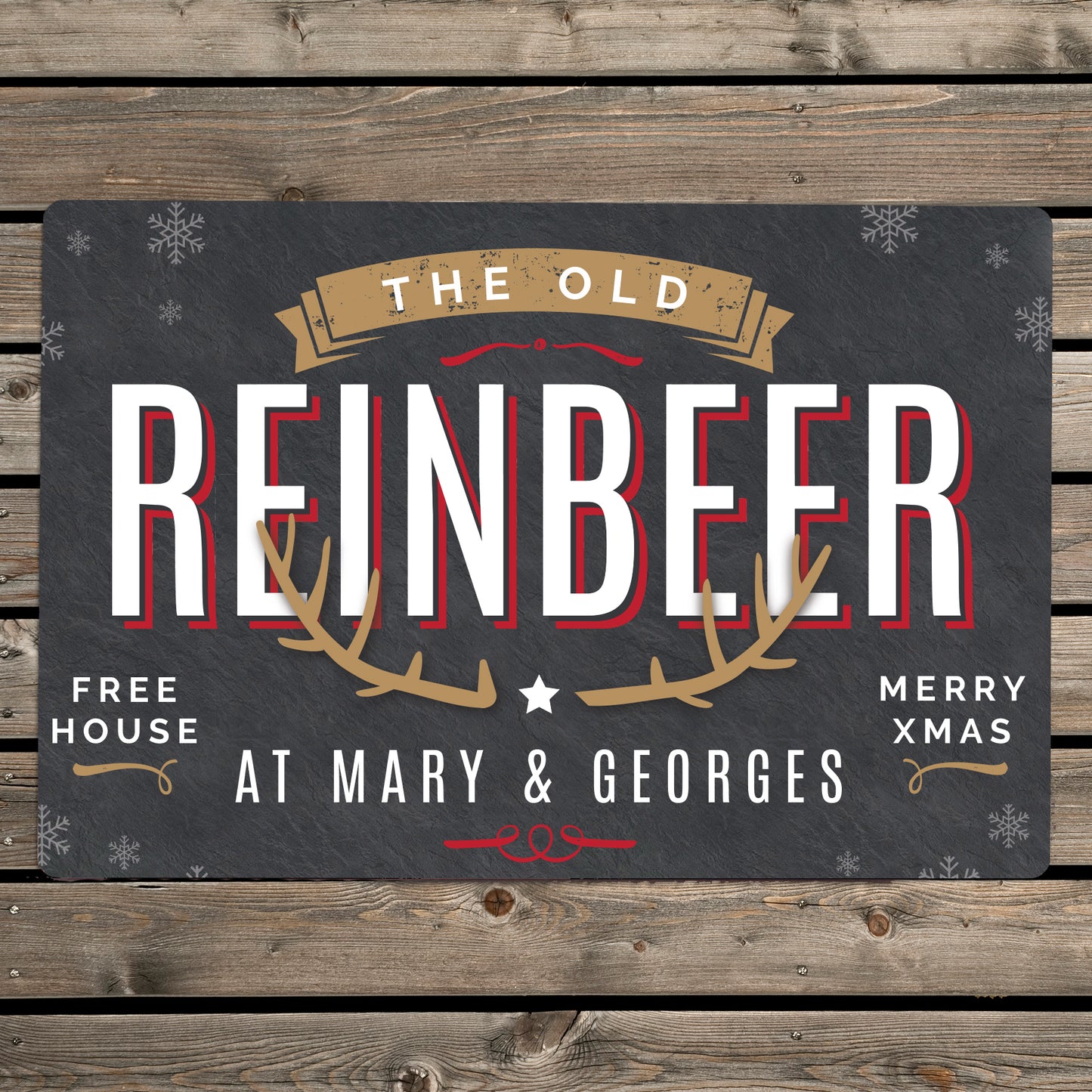 Personalised Reinbeer Metal Sign