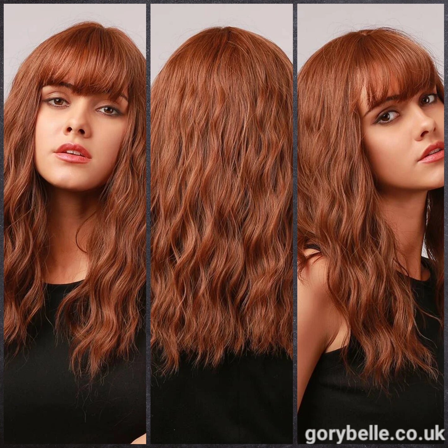 Natural Curly Wig With Fringe ~ Brown