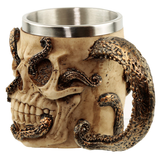 Decorative Bronze Octopus Skull Tankard