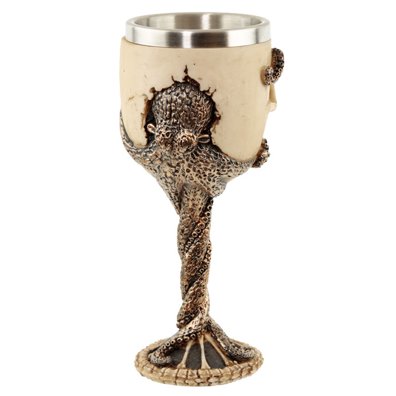 Decorative Bronze Octopus Skull Goblet