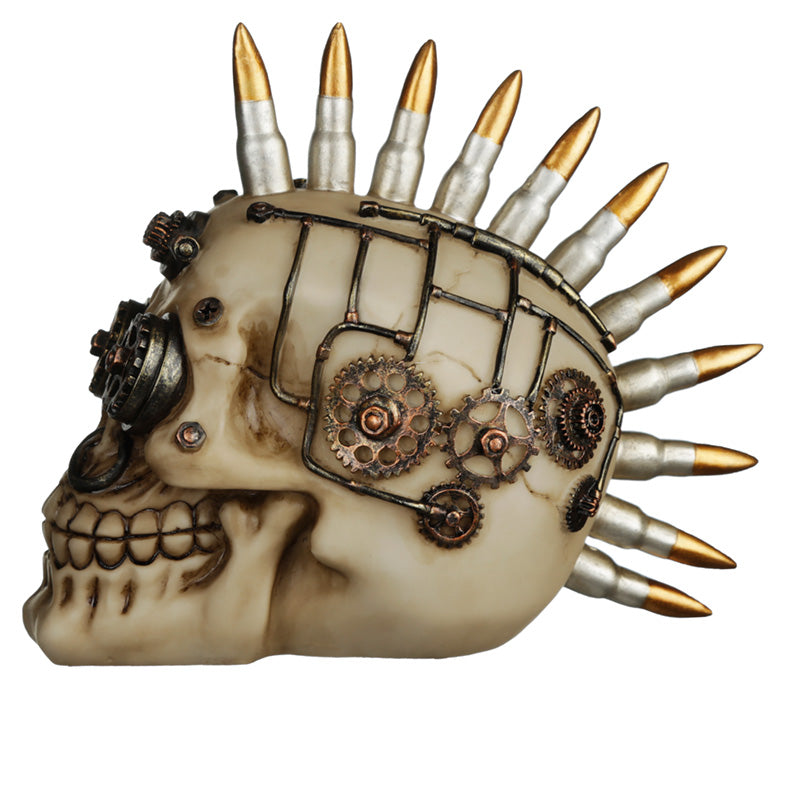 Steampunk Skull Ornament - Bullet Mohican