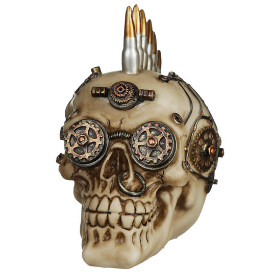 Fantasy Steampunk Skull Ornament - Bullet Mohican